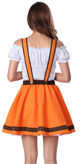 F1665 Orange Beer Girl Sexy Maid Costume